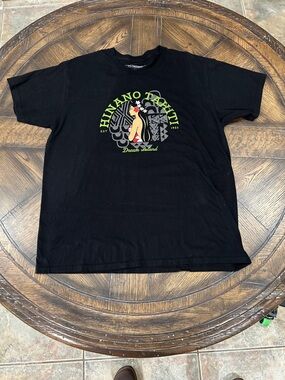 HINANO TAHITI Dream Island Graphic Tee - Large Black 100% Cottonnpre-owned SOFT